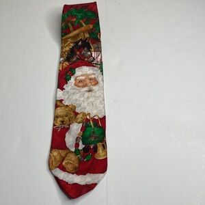 Holiday Traditions By MMG Hallmark Santa & Teddy Bear Silk Tie